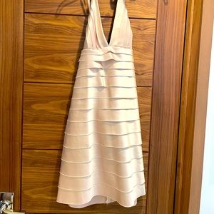 BCBG, blush halter top short dress.